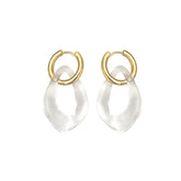 Clear Acrylic Irregular Hoop Dangle Earring